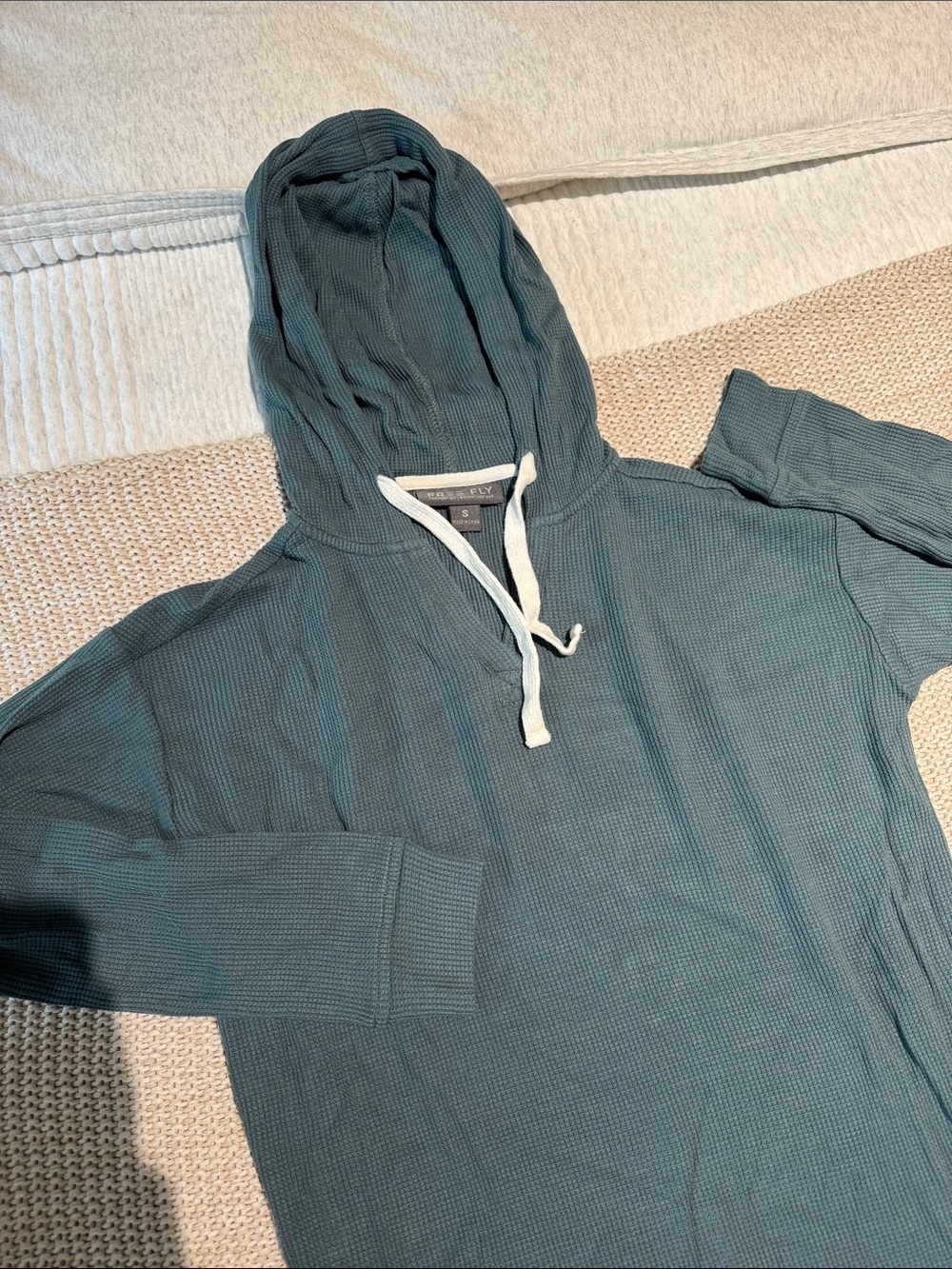 Women’s Free Fly Hooded Waffle Knit Pullover Sweater - Teal